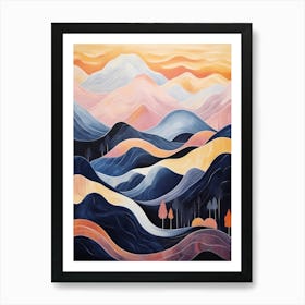 Mountains Abstract Minimalist 9 Art Print