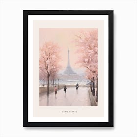 Dreamy Winter Painting Poster Paris France 4 Art Print