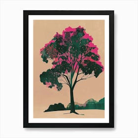 Sycamore Tree Colourful Illustration 3 Art Print