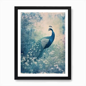 Vintage Photo Inspired Peacock In The Wild 1 Art Print