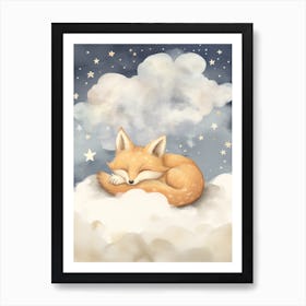 Sleeping Baby Fox 2 Art Print