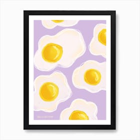 Fried Eggs Lavender Art Print