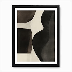 Black Abstract Collage Art Print