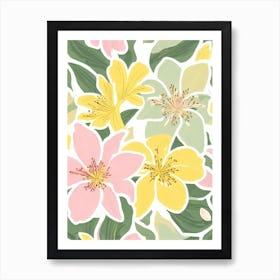 Lilies Pastel Floral 4 Flower Art Print