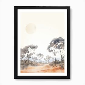 Watercolour Of Great Otway National Park   Victoria Australia 2 Art Print