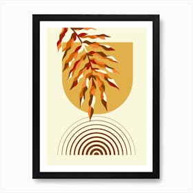 Mid Century Geometrical With Palm Art Print