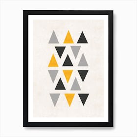 Small Triangles Mix Mustard Abstract Art Print