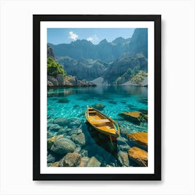 Boat In A Lake 1 Art Print