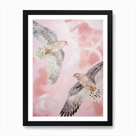 Pink Ethereal Bird Painting Harrier Art Print