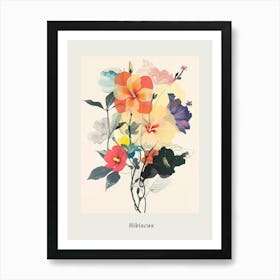 Hibiscus 2 Collage Flower Bouquet Poster Art Print