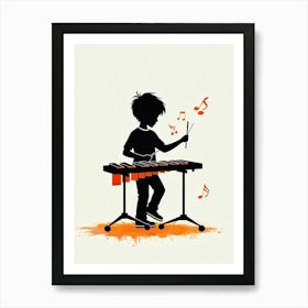 Boy Playing Xylophone Art Print