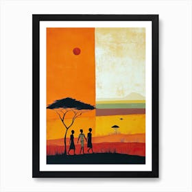 The African Woman; A Boho Scenic Art Print