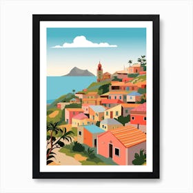 Antigua Barbuda Travel Illustration Art Print