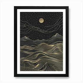 Gold Mountains 1 Art Print