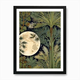 William Morris Moonlight In The Jungle 2 Art Print