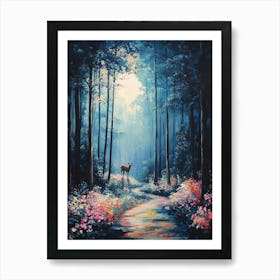 Deer In The Deep Woods 2 Art Print