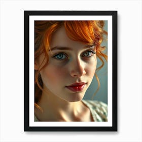 Portrait Of A Girl With Red Hair 1 Art Print