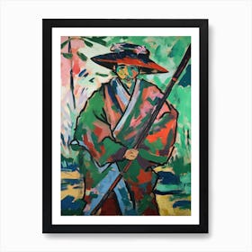 Samurai In Fauvist Matisse Japanese Style  9 Art Print