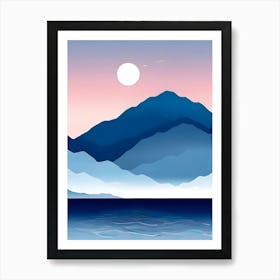 Landscape With Mountains And Water Art Print