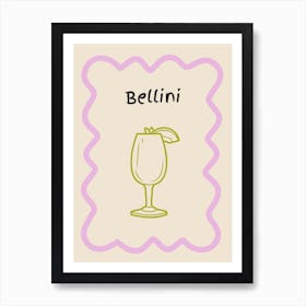 Bellini Doodle Poster Lilac & Green Art Print