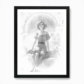 Girl In The Clouds Art Print