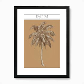 Palm Tree Minimalistic Drawing 3 Poster Art Print