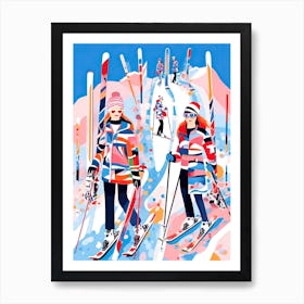 Snowbird Ski Resort   Utah Usa, Ski Resort Illustration 2 Art Print