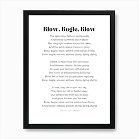 Blow Bugle Blow Poem By Alfred Lord Tennyson Wall Art Print