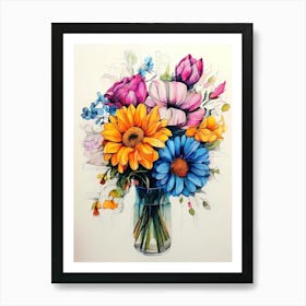 Flowers In A Vase 136 Art Print