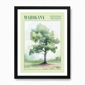 Mahogany Tree Atmospheric Watercolour Painting 4 Poster Art Print