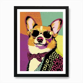 Super Cool Corgi Illustration Pop 6 Art Print