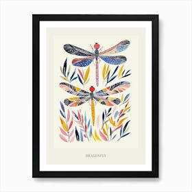 Colourful Insect Illustration Dragonfly 5 Poster Art Print