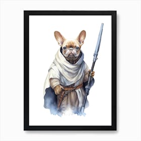 French Bulldog Dog As A Jedi 3 Art Print