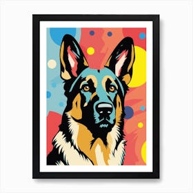 Pop Art Cartoon German Shepherd 3 Art Print