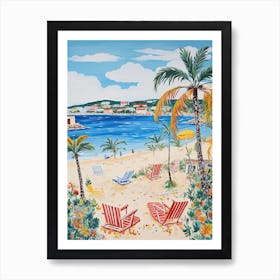 Orient Bay Beach, St Martin, Matisse And Rousseau Style 3 Art Print