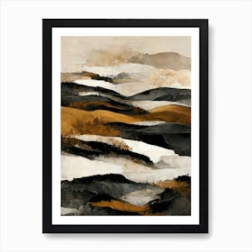Black And Ochre Mountains No 2 Art Print