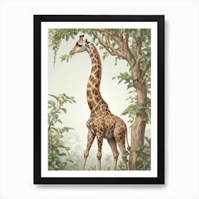 Giraffe Illustration Art Print