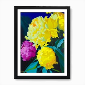 Sarah Bernhardt Peonies Yellow Colourful 1 Painting Art Print