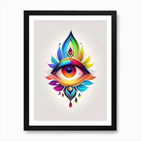 Chakra, Symbol, Third Eye Tattoo 3 Art Print