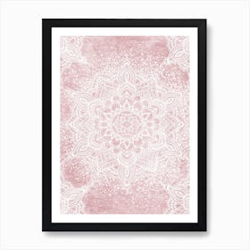 Boho Blush White Mandala Art Print