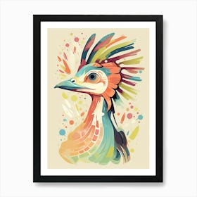 Colourful Dinosaur Archaeopteryx Art Print