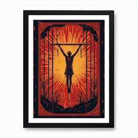 The Hanged Man Tarot Card, Vintage 1 Art Print