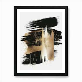 Gold And Black Abstract Painting 52 Art Print