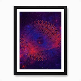 Cosmic mandala #5 - space neon poster Art Print