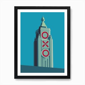 London Landmark Oxo Tower Blue Art Print