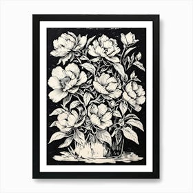 Peonies In A Vase 1 Art Print