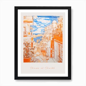 Sharm El Sheikh Egypt Orange Drawing Poster Art Print