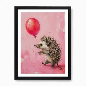 Cute Hedgehog 1 With Balloon Art Print