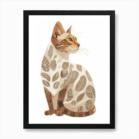 Egyptian Mau Cat Clipart Illustration 4 Art Print