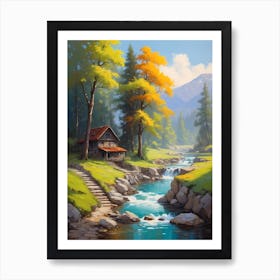 House By The Stream 2 Art Print